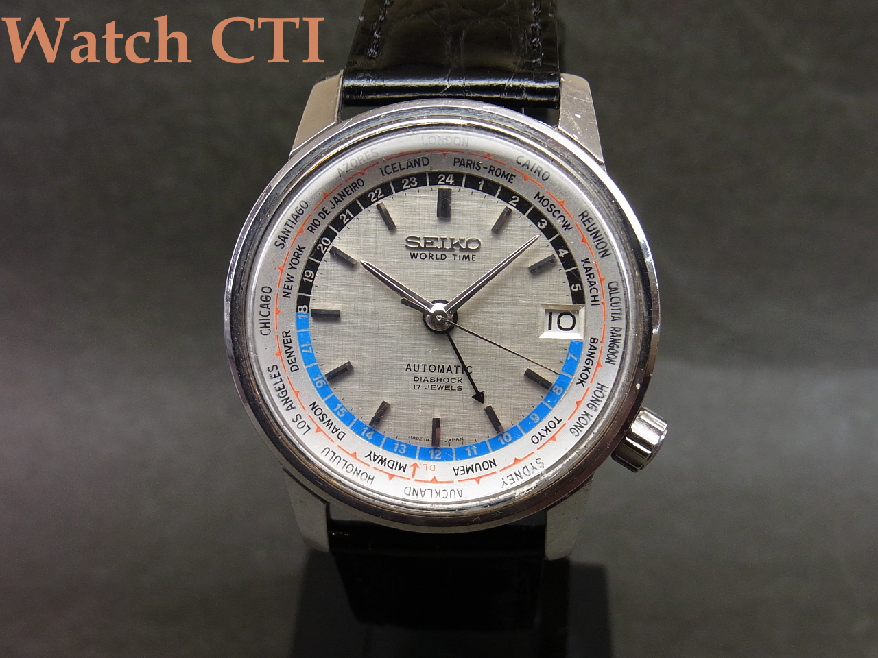 [K5551]　SEIKO　　　62ワールドタイム　聖火バック